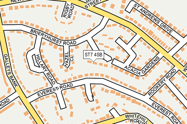 ST7 4SB map - OS OpenMap – Local (Ordnance Survey)