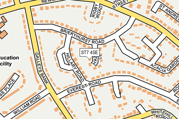 ST7 4SE map - OS OpenMap – Local (Ordnance Survey)