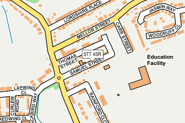 ST7 4SR map - OS OpenMap – Local (Ordnance Survey)