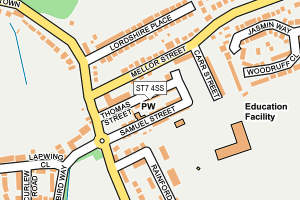 ST7 4SS map - OS OpenMap – Local (Ordnance Survey)