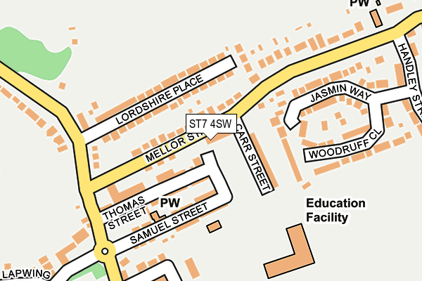 ST7 4SW map - OS OpenMap – Local (Ordnance Survey)