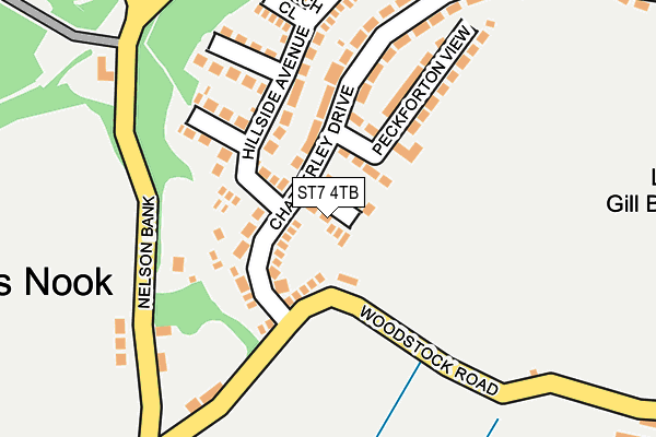 ST7 4TB map - OS OpenMap – Local (Ordnance Survey)