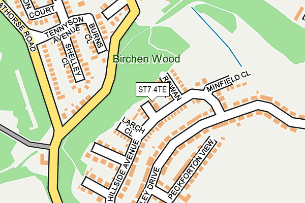 ST7 4TE map - OS OpenMap – Local (Ordnance Survey)