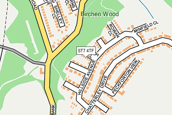 ST7 4TF map - OS OpenMap – Local (Ordnance Survey)