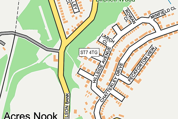 ST7 4TG map - OS OpenMap – Local (Ordnance Survey)