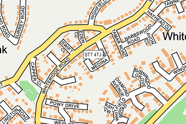 ST7 4TJ map - OS OpenMap – Local (Ordnance Survey)