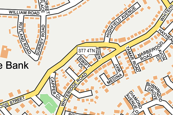 ST7 4TN map - OS OpenMap – Local (Ordnance Survey)