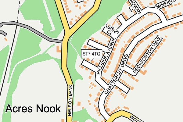 ST7 4TQ map - OS OpenMap – Local (Ordnance Survey)