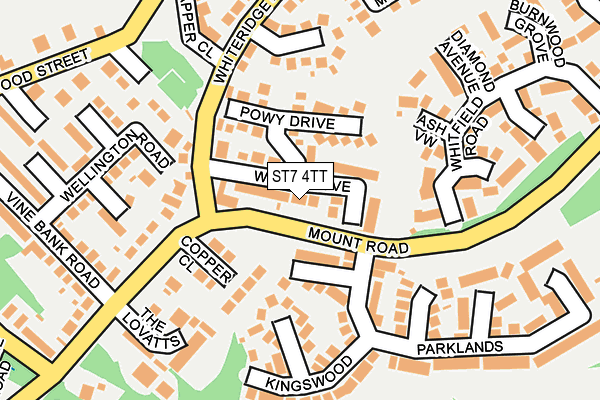 ST7 4TT map - OS OpenMap – Local (Ordnance Survey)
