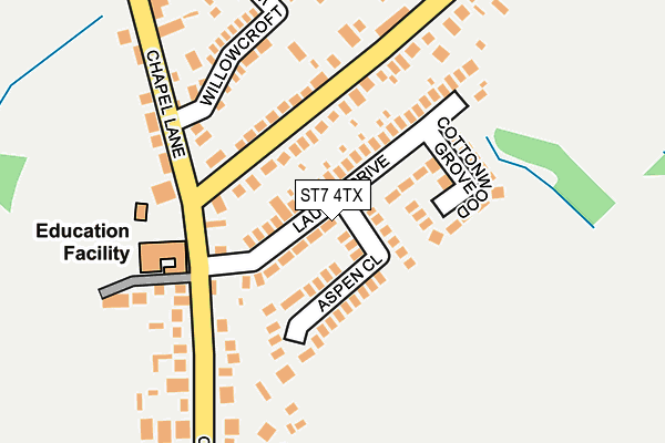 ST7 4TX map - OS OpenMap – Local (Ordnance Survey)