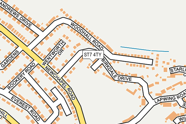 ST7 4TY map - OS OpenMap – Local (Ordnance Survey)