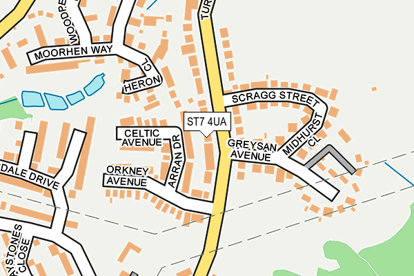 ST7 4UA map - OS OpenMap – Local (Ordnance Survey)