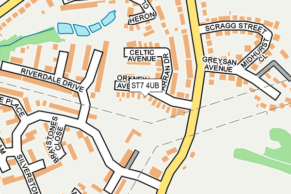 ST7 4UB map - OS OpenMap – Local (Ordnance Survey)