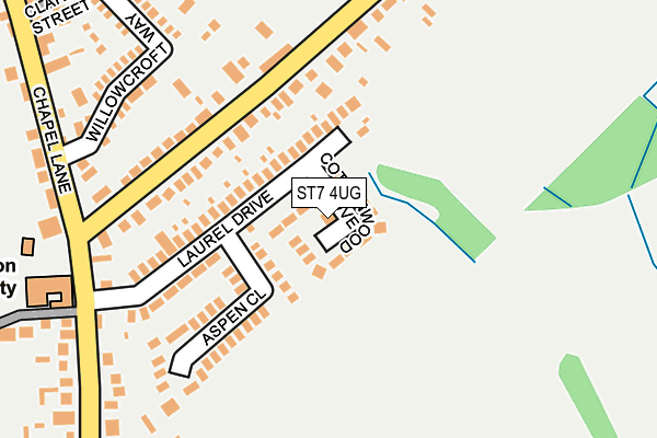 ST7 4UG map - OS OpenMap – Local (Ordnance Survey)