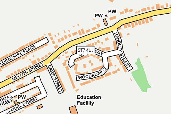 ST7 4UJ map - OS OpenMap – Local (Ordnance Survey)
