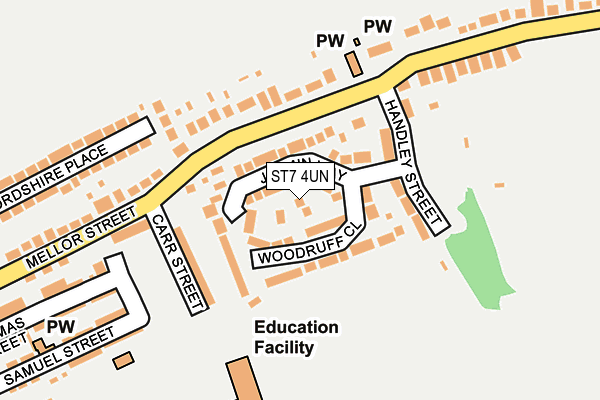 ST7 4UN map - OS OpenMap – Local (Ordnance Survey)