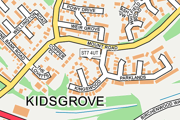 ST7 4UT map - OS OpenMap – Local (Ordnance Survey)