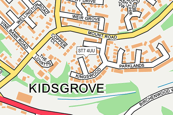 ST7 4UU map - OS OpenMap – Local (Ordnance Survey)