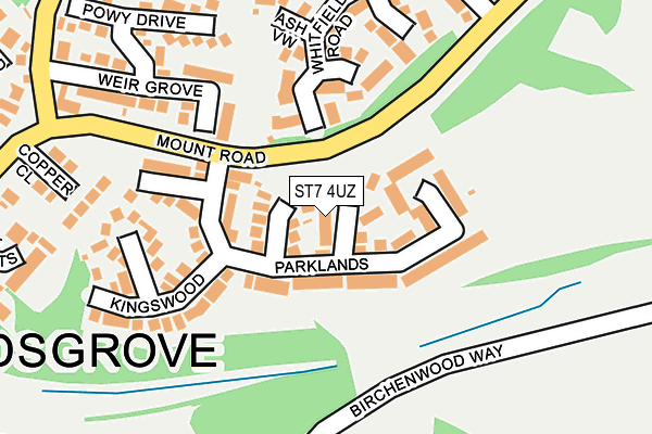 ST7 4UZ map - OS OpenMap – Local (Ordnance Survey)