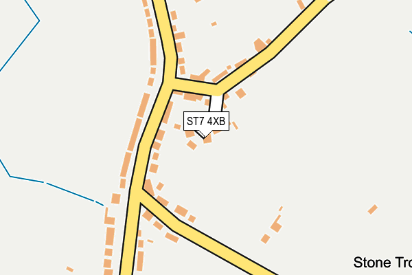 ST7 4XB map - OS OpenMap – Local (Ordnance Survey)