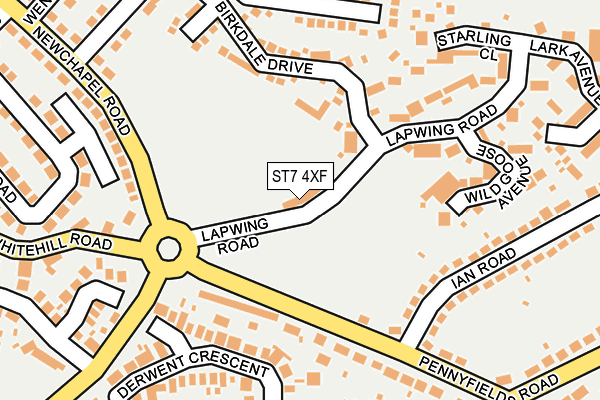 ST7 4XF map - OS OpenMap – Local (Ordnance Survey)