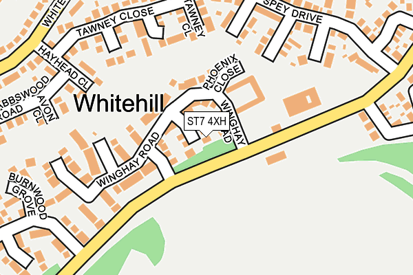 ST7 4XH map - OS OpenMap – Local (Ordnance Survey)