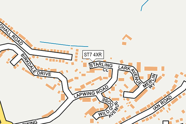 ST7 4XR map - OS OpenMap – Local (Ordnance Survey)