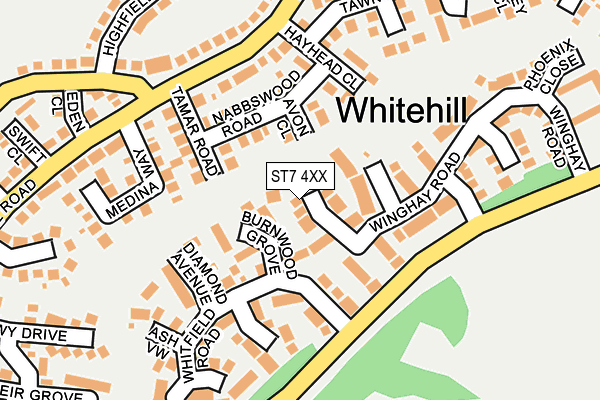 ST7 4XX map - OS OpenMap – Local (Ordnance Survey)