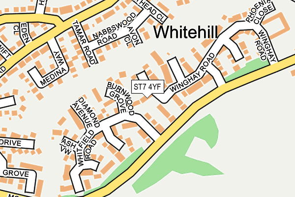 ST7 4YF map - OS OpenMap – Local (Ordnance Survey)