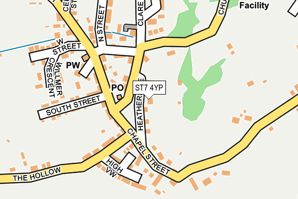 ST7 4YP map - OS OpenMap – Local (Ordnance Survey)
