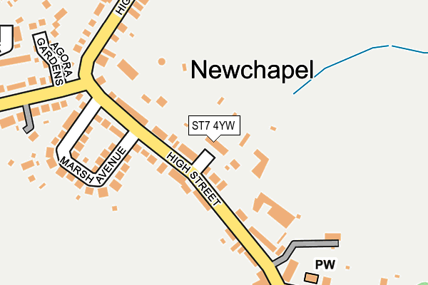 ST7 4YW map - OS OpenMap – Local (Ordnance Survey)