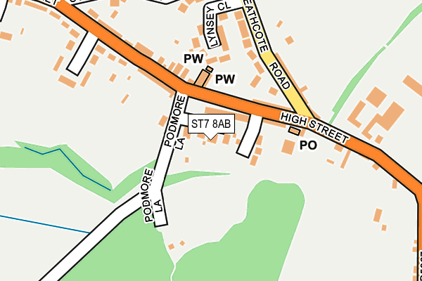 ST7 8AB map - OS OpenMap – Local (Ordnance Survey)