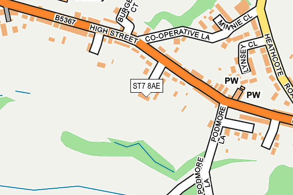 ST7 8AE map - OS OpenMap – Local (Ordnance Survey)