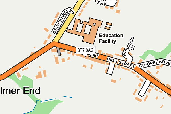 ST7 8AG map - OS OpenMap – Local (Ordnance Survey)