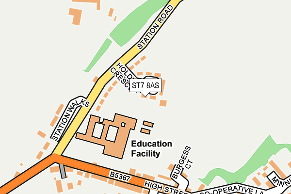 ST7 8AS map - OS OpenMap – Local (Ordnance Survey)