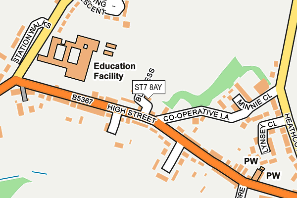 ST7 8AY map - OS OpenMap – Local (Ordnance Survey)