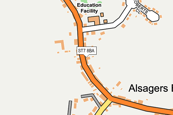 ST7 8BA map - OS OpenMap – Local (Ordnance Survey)