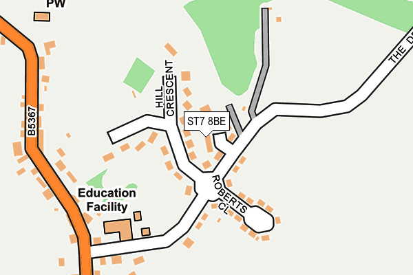 ST7 8BE map - OS OpenMap – Local (Ordnance Survey)