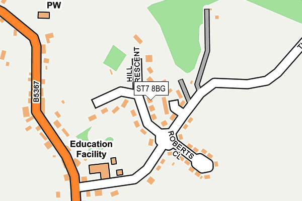 ST7 8BG map - OS OpenMap – Local (Ordnance Survey)