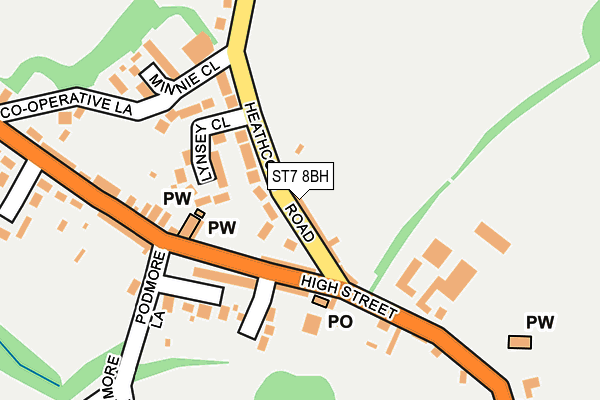 ST7 8BH map - OS OpenMap – Local (Ordnance Survey)