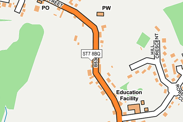 ST7 8BQ map - OS OpenMap – Local (Ordnance Survey)