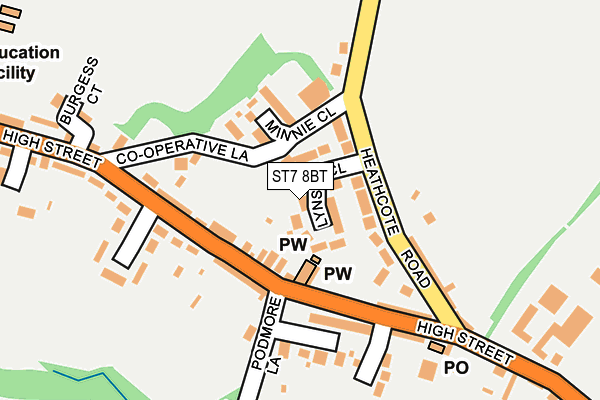 ST7 8BT map - OS OpenMap – Local (Ordnance Survey)