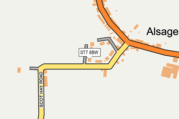 ST7 8BW map - OS OpenMap – Local (Ordnance Survey)