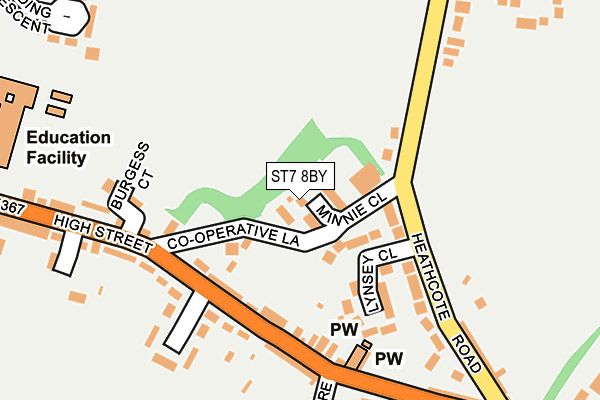 ST7 8BY map - OS OpenMap – Local (Ordnance Survey)