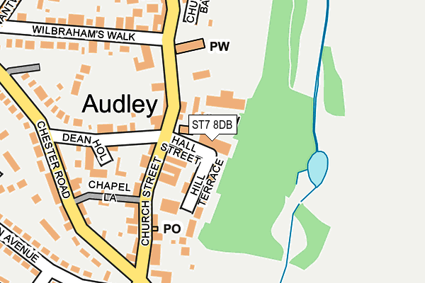 ST7 8DB map - OS OpenMap – Local (Ordnance Survey)