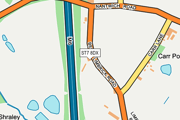 ST7 8DX map - OS OpenMap – Local (Ordnance Survey)