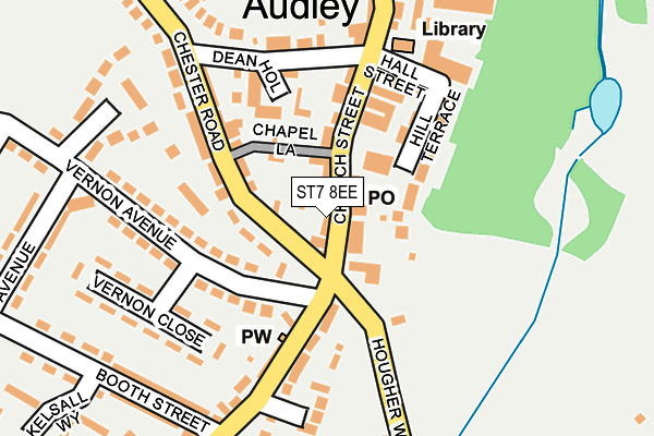 ST7 8EE map - OS OpenMap – Local (Ordnance Survey)