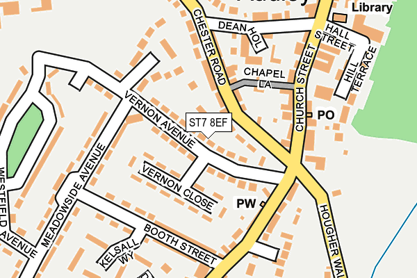 ST7 8EF map - OS OpenMap – Local (Ordnance Survey)