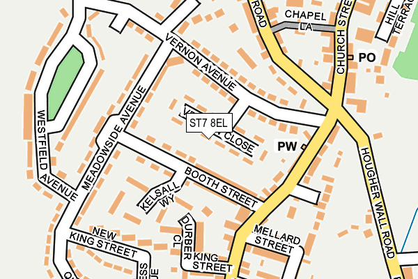 ST7 8EL map - OS OpenMap – Local (Ordnance Survey)