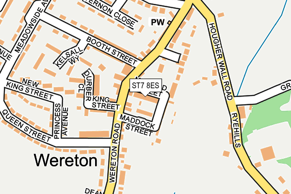 ST7 8ES map - OS OpenMap – Local (Ordnance Survey)